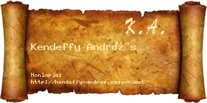 Kendeffy András névjegykártya