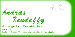 andras kendeffy business card